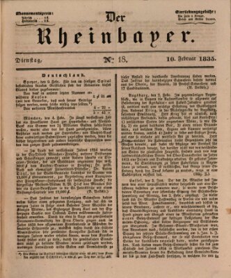 Der Rheinbayer Dienstag 10. Februar 1835