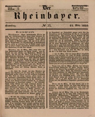 Der Rheinbayer Samstag 21. März 1835