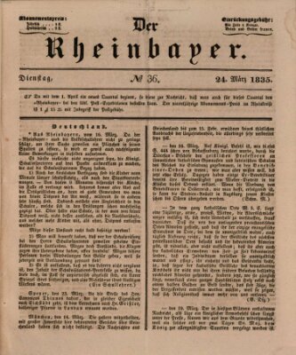 Der Rheinbayer Dienstag 24. März 1835