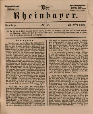 Der Rheinbayer Samstag 28. März 1835