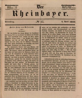 Der Rheinbayer Dienstag 7. April 1835