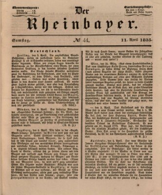 Der Rheinbayer Samstag 11. April 1835