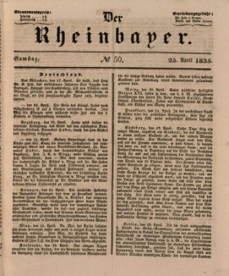 Der Rheinbayer Samstag 25. April 1835