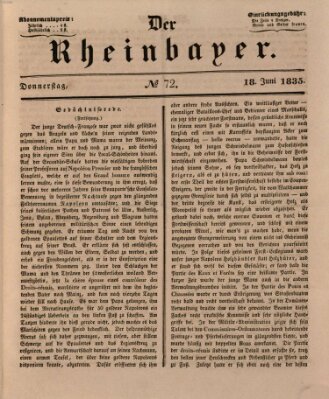 Der Rheinbayer Donnerstag 18. Juni 1835