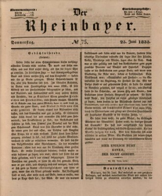 Der Rheinbayer Donnerstag 25. Juni 1835
