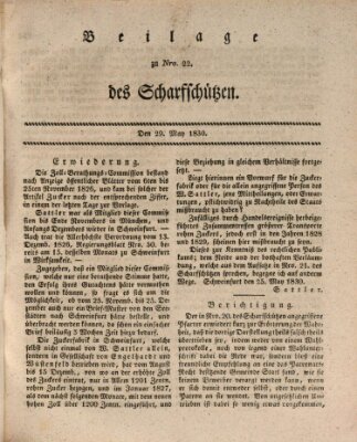 Der Scharfschütz Samstag 29. Mai 1830