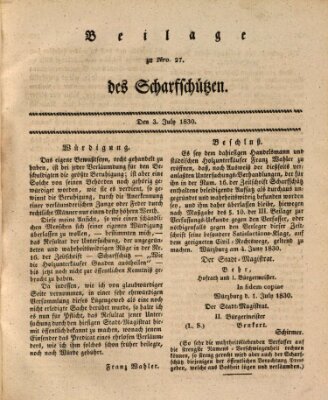 Der Scharfschütz Samstag 3. Juli 1830