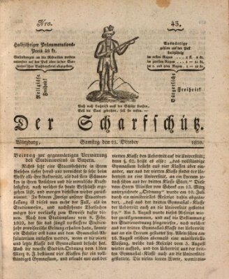 Der Scharfschütz Samstag 23. Oktober 1830