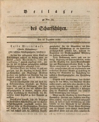 Der Scharfschütz Samstag 25. Dezember 1830