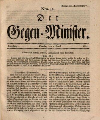 Der Scharfschütz Samstag 2. April 1831