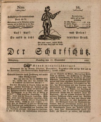 Der Scharfschütz Samstag 17. September 1831