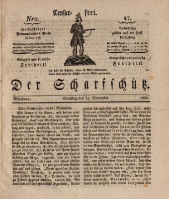 Der Scharfschütz Samstag 24. November 1832