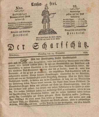 Der Scharfschütz Samstag 29. Dezember 1832