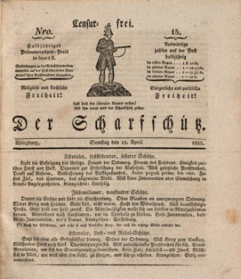 Der Scharfschütz Samstag 13. April 1833