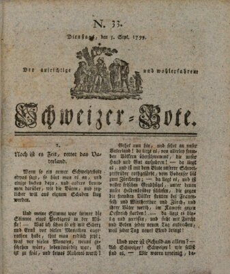 Der aufrichtige und wohlerfahrene Schweizer-Bote (Der Schweizer-Bote) Montag 2. September 1799