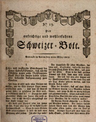 Der aufrichtige und wohlerfahrene Schweizer-Bote (Der Schweizer-Bote) Freitag 29. März 1805