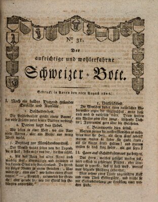 Der aufrichtige und wohlerfahrene Schweizer-Bote (Der Schweizer-Bote) Freitag 2. August 1805