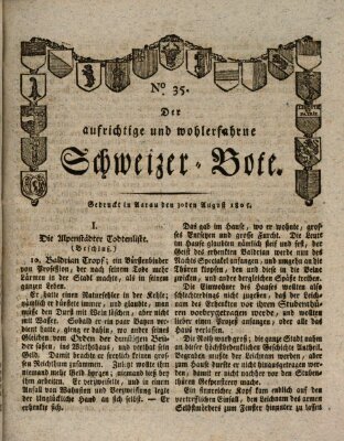 Der aufrichtige und wohlerfahrene Schweizer-Bote (Der Schweizer-Bote) Freitag 30. August 1805