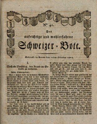 Der aufrichtige und wohlerfahrene Schweizer-Bote (Der Schweizer-Bote) Freitag 11. Oktober 1805