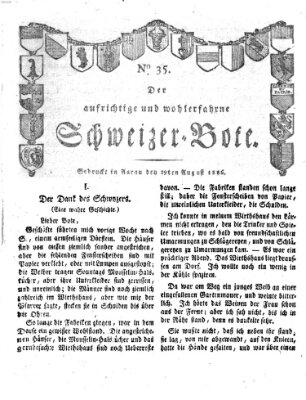 Der aufrichtige und wohlerfahrene Schweizer-Bote (Der Schweizer-Bote) Freitag 29. August 1806