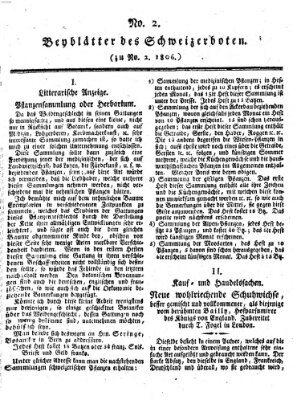 Der aufrichtige und wohlerfahrene Schweizer-Bote (Der Schweizer-Bote) Freitag 10. Januar 1806