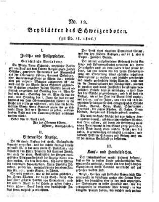 Der aufrichtige und wohlerfahrene Schweizer-Bote (Der Schweizer-Bote) Freitag 2. Mai 1806