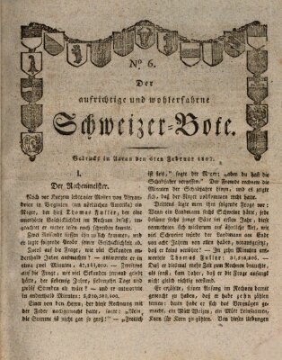 Der aufrichtige und wohlerfahrene Schweizer-Bote (Der Schweizer-Bote) Freitag 6. Februar 1807