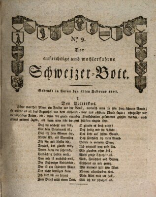 Der aufrichtige und wohlerfahrene Schweizer-Bote (Der Schweizer-Bote) Freitag 27. Februar 1807