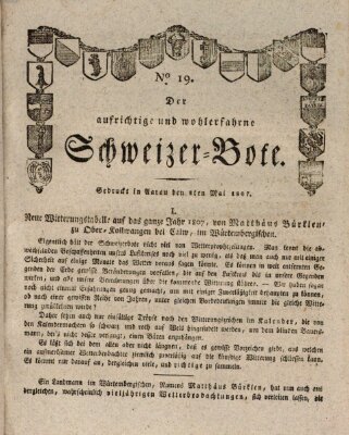 Der aufrichtige und wohlerfahrene Schweizer-Bote (Der Schweizer-Bote) Freitag 8. Mai 1807