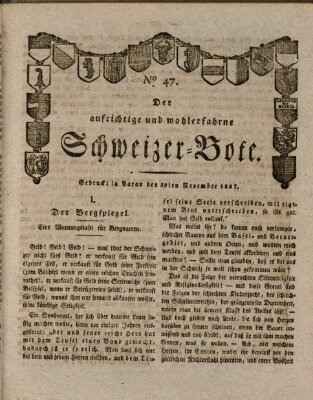 Der aufrichtige und wohlerfahrene Schweizer-Bote (Der Schweizer-Bote) Freitag 20. November 1807