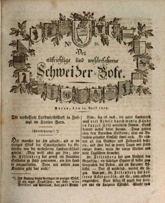 Der aufrichtige und wohlerfahrene Schweizer-Bote (Der Schweizer-Bote) Freitag 15. April 1808