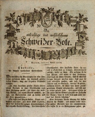 Der aufrichtige und wohlerfahrene Schweizer-Bote (Der Schweizer-Bote) Freitag 22. April 1808