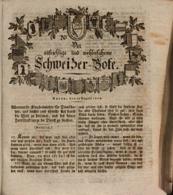 Der aufrichtige und wohlerfahrene Schweizer-Bote (Der Schweizer-Bote) Freitag 19. August 1808