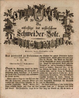 Der aufrichtige und wohlerfahrene Schweizer-Bote (Der Schweizer-Bote) Freitag 9. September 1808