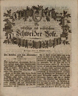 Der aufrichtige und wohlerfahrene Schweizer-Bote (Der Schweizer-Bote) Freitag 14. Oktober 1808