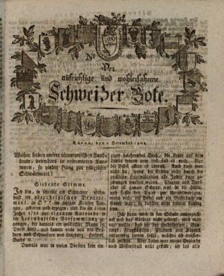 Der aufrichtige und wohlerfahrene Schweizer-Bote (Der Schweizer-Bote) Freitag 2. Dezember 1808