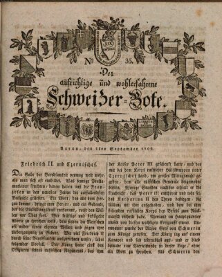 Der aufrichtige und wohlerfahrene Schweizer-Bote (Der Schweizer-Bote) Freitag 1. September 1809