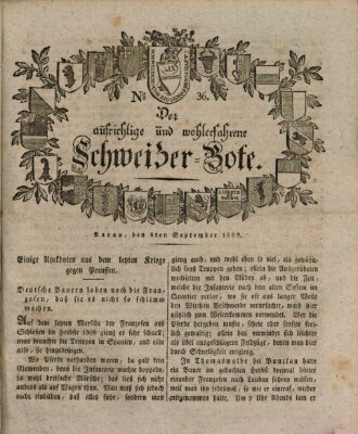 Der aufrichtige und wohlerfahrene Schweizer-Bote (Der Schweizer-Bote) Freitag 8. September 1809