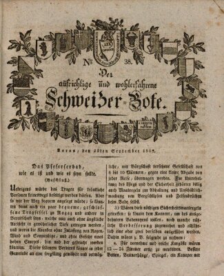 Der aufrichtige und wohlerfahrene Schweizer-Bote (Der Schweizer-Bote) Freitag 22. September 1809