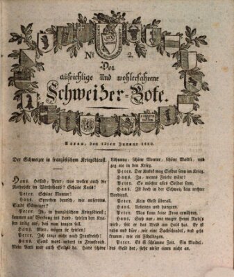 Der aufrichtige und wohlerfahrene Schweizer-Bote (Der Schweizer-Bote) Freitag 12. Januar 1810