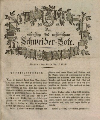 Der aufrichtige und wohlerfahrene Schweizer-Bote (Der Schweizer-Bote) Mittwoch 11. April 1810