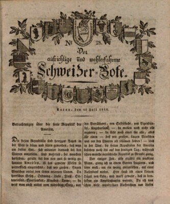 Der aufrichtige und wohlerfahrene Schweizer-Bote (Der Schweizer-Bote) Donnerstag 12. Juli 1810