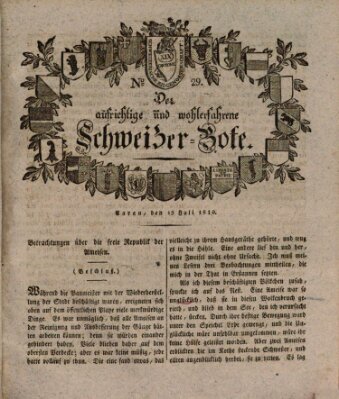 Der aufrichtige und wohlerfahrene Schweizer-Bote (Der Schweizer-Bote) Donnerstag 19. Juli 1810