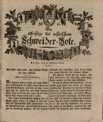 Der aufrichtige und wohlerfahrene Schweizer-Bote (Der Schweizer-Bote) Donnerstag 11. Oktober 1810