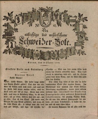 Der aufrichtige und wohlerfahrene Schweizer-Bote (Der Schweizer-Bote) Donnerstag 18. Oktober 1810