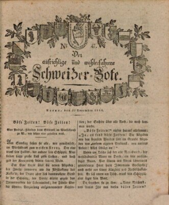 Der aufrichtige und wohlerfahrene Schweizer-Bote (Der Schweizer-Bote) Donnerstag 22. November 1810