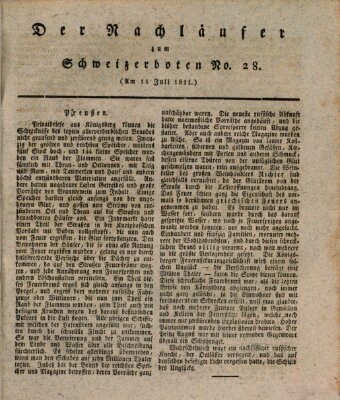 Der aufrichtige und wohlerfahrene Schweizer-Bote (Der Schweizer-Bote) Donnerstag 11. Juli 1811