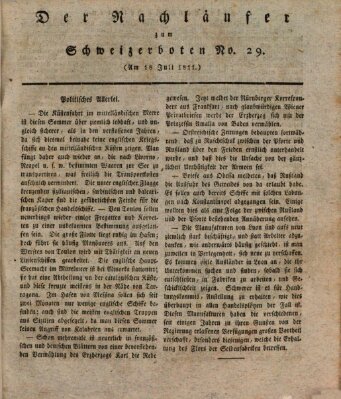 Der aufrichtige und wohlerfahrene Schweizer-Bote (Der Schweizer-Bote) Donnerstag 18. Juli 1811