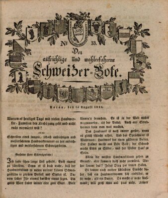 Der aufrichtige und wohlerfahrene Schweizer-Bote (Der Schweizer-Bote) Donnerstag 15. August 1811