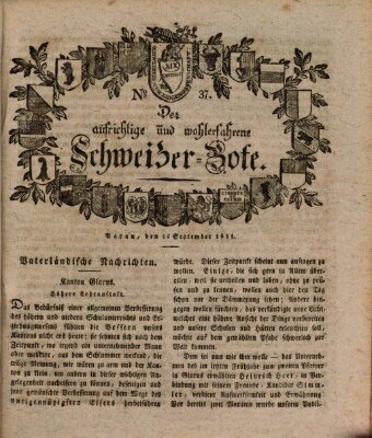 Der aufrichtige und wohlerfahrene Schweizer-Bote (Der Schweizer-Bote) Donnerstag 12. September 1811